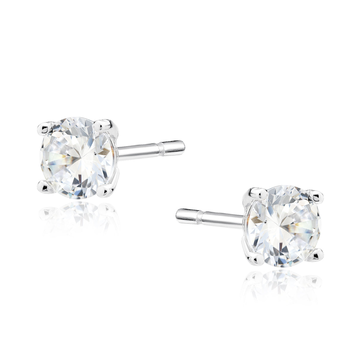 Brincos Prata 925 Pontos de Luz Zircónia Brilhante 4mm - 2º Furo