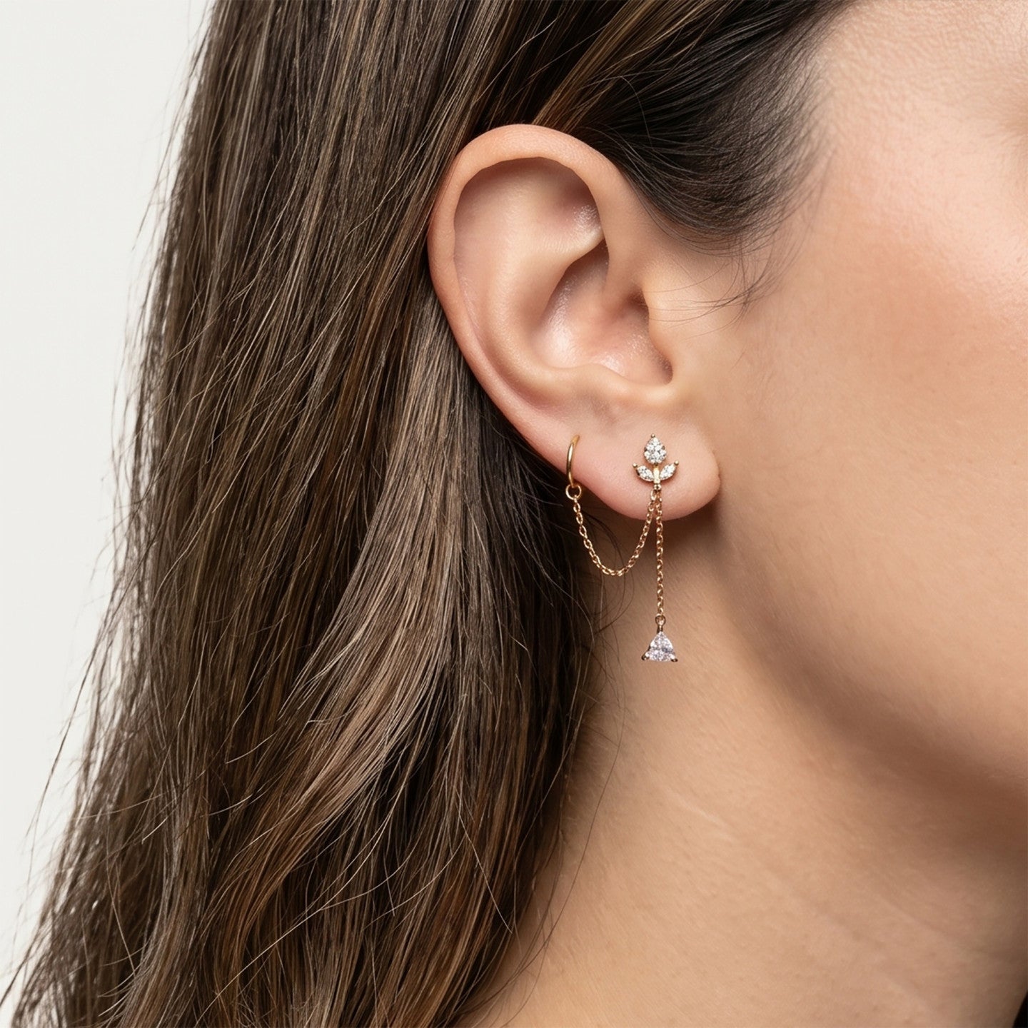 Piercing Duplo em Aço Inoxidável