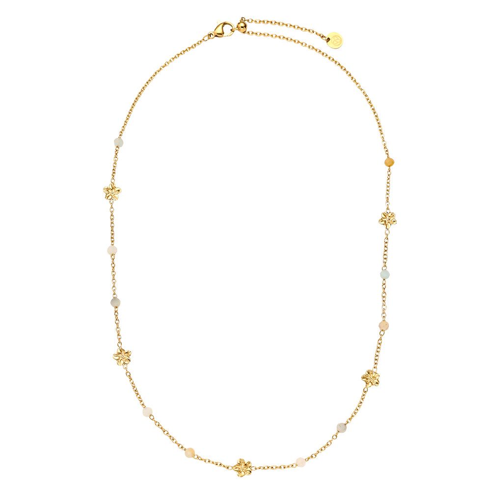 Necklace with mini flowers and balls