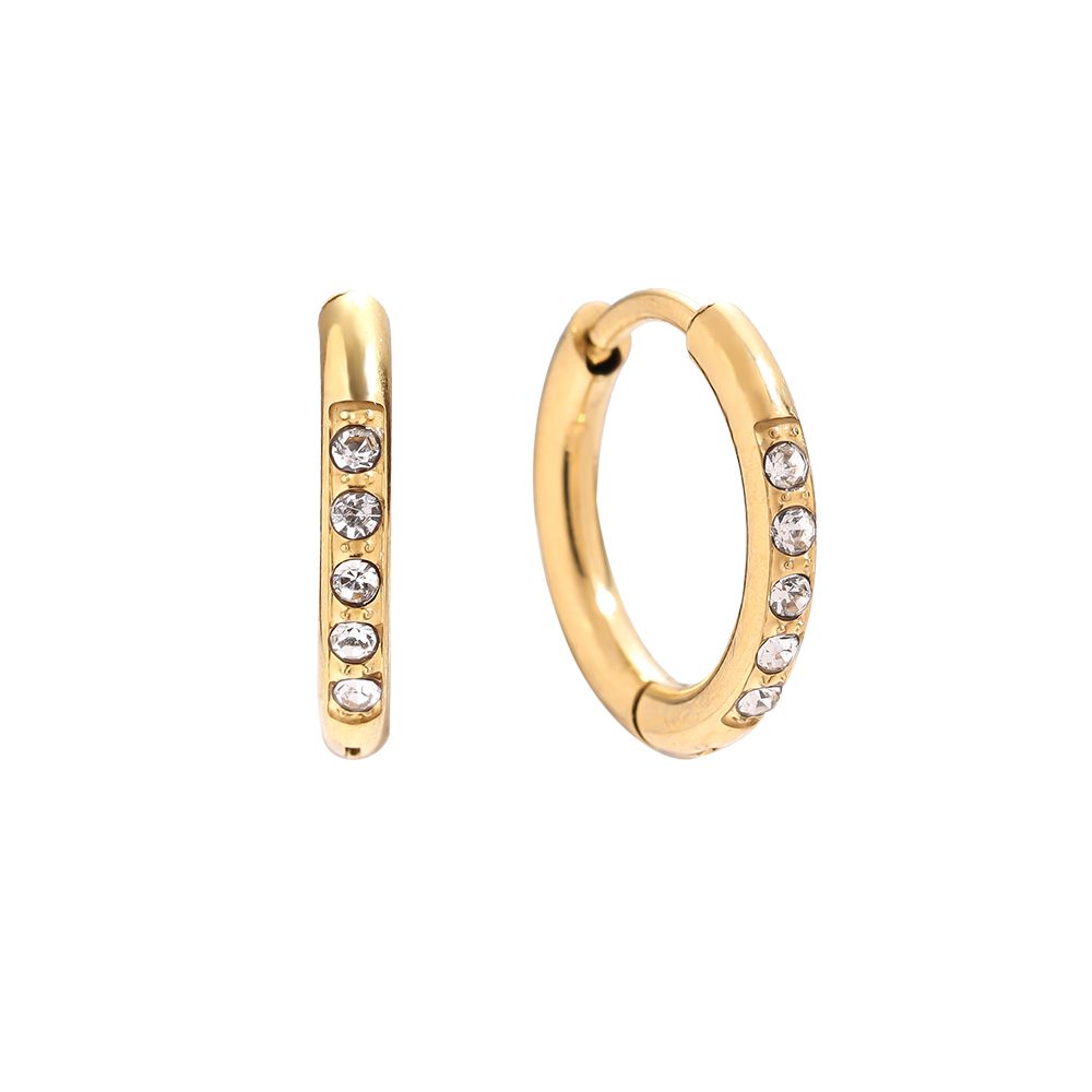Brinco Argola Pequena com Zircónia 8mm