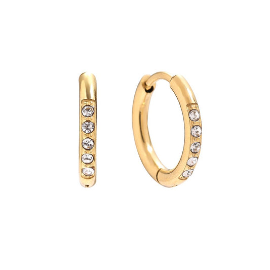 Brinco Argola Pequena com Zircónia 8mm
