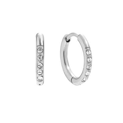 Brinco Argola Pequena com Zircónia 8mm