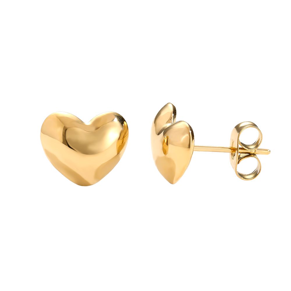 Small Smooth Gold Plated Heart Earring