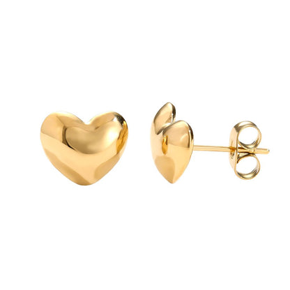 Small Smooth Gold Plated Heart Earring