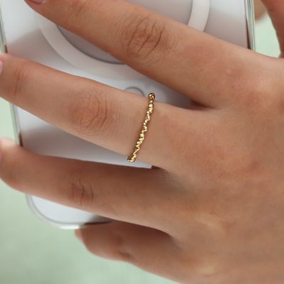 Adjustable Dot Design Thin Ring