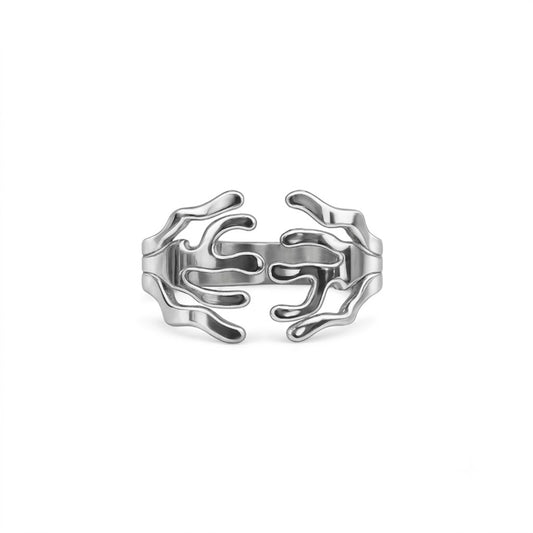 Pulseira Rígida Dourada com Design Orgânico Inspirado em Corais