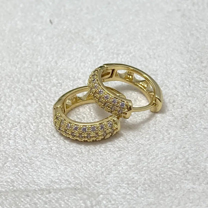 Brinco Argola Cravejada am banho 18K