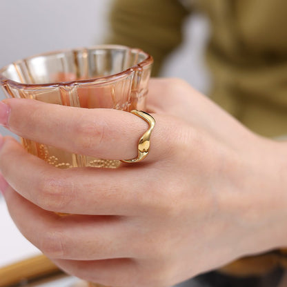 Adjustable Wave Ring Plated in 18k Gold