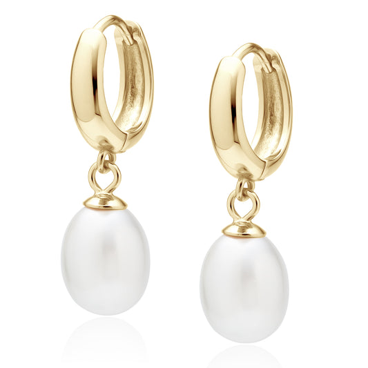 Brincos Argola com Pérolas em banho 14K
