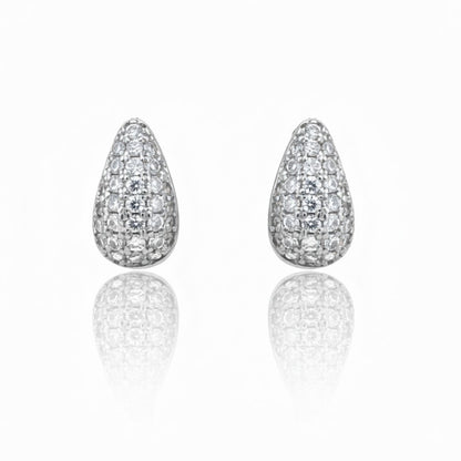 Stainless Steel Drop Earrings with Rhinestone Detail