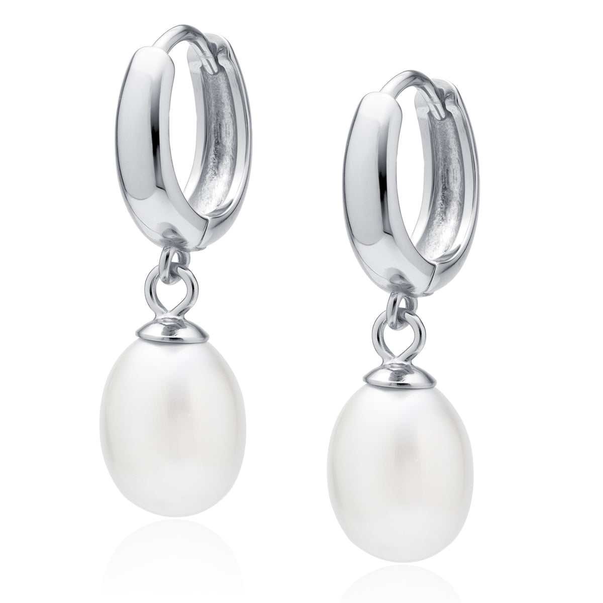 Hoop Earrings with Pearls in 925 Silver with 14k Gold Plated