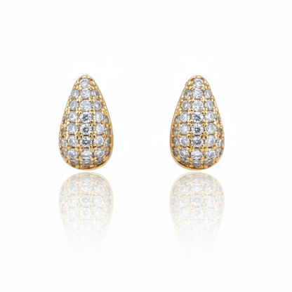 Stainless Steel Drop Earrings with Rhinestone Detail