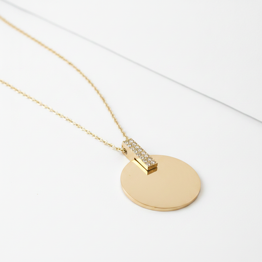 Colar com Pingente Personalizável para Gravação em Aço
