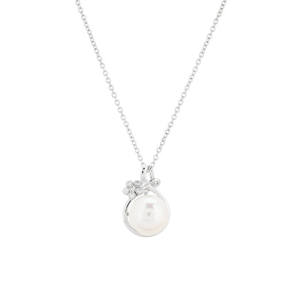 Conjunto Amore Clássico Colar + brincos de pérolas e zircónia