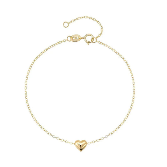 Pulseira Dourada Coração Minimalista em banho 14K