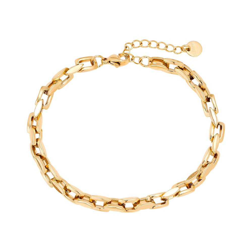 Pulseira Dourada em Elos Ovais