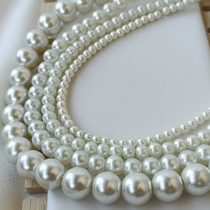Colar Feminino em Aço com Pérolas Clássicas e Elegantes 3mm