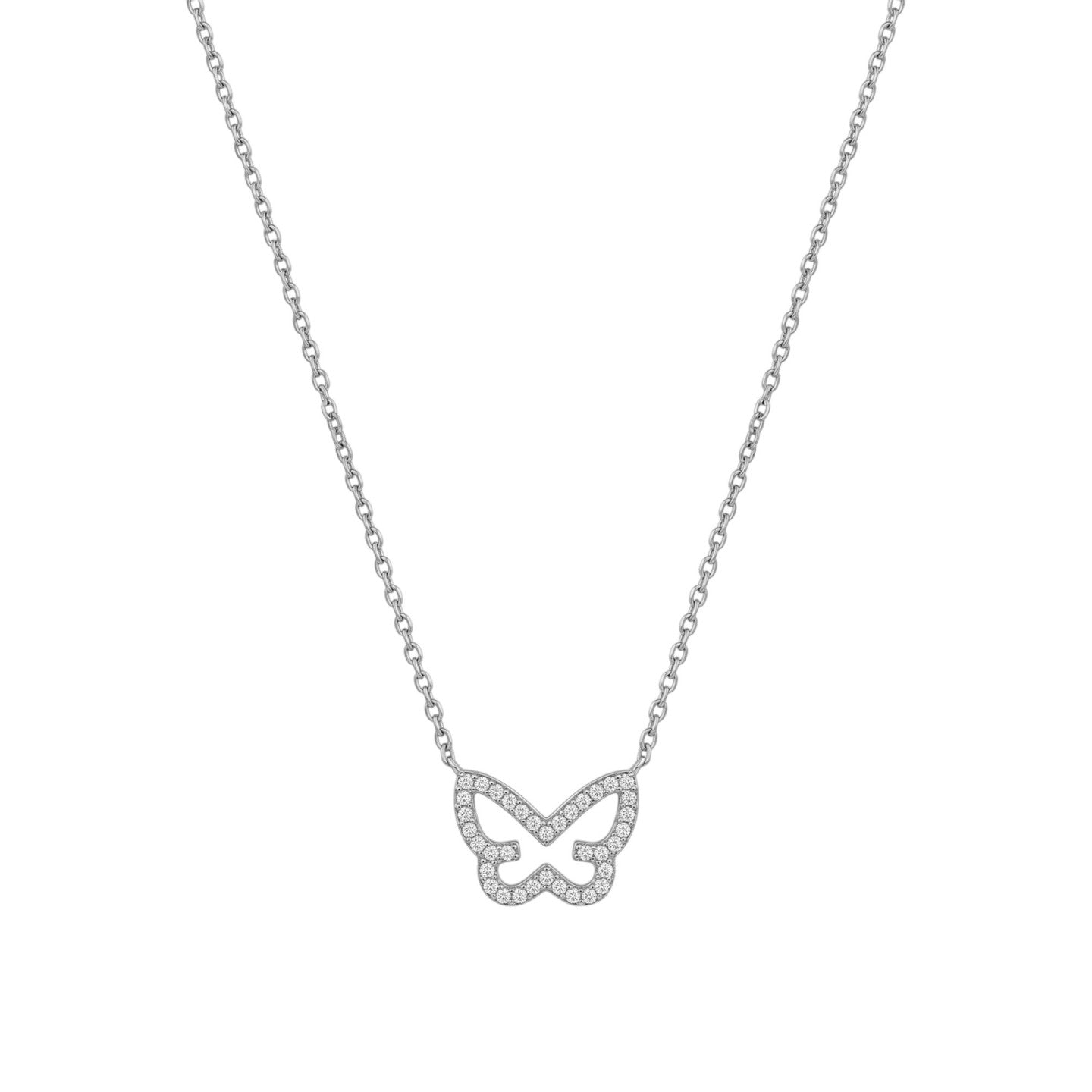 Colar Feminino em Aço Dourado com Pendente de Borboleta