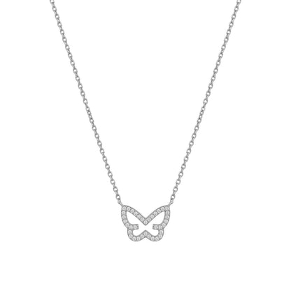 Colar Feminino em Aço Dourado com Pendente de Borboleta
