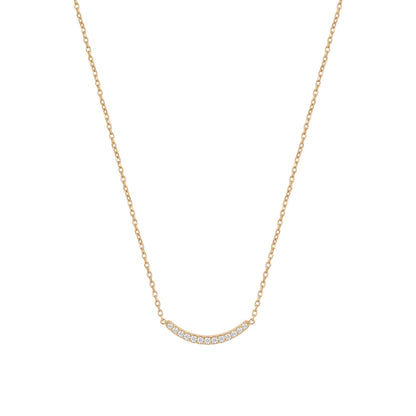 Colar Feminino em Aço Dourado com Pendente em Curva