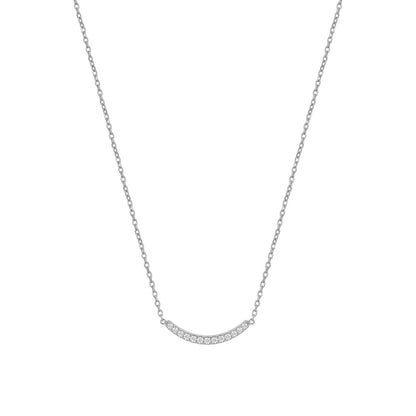 Colar Feminino em Aço Dourado com Pendente em Curva