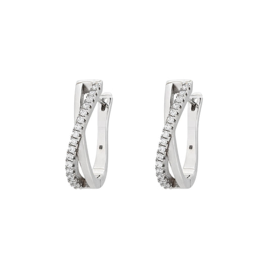 Brincos Argolas Prata 925 com Zircónias