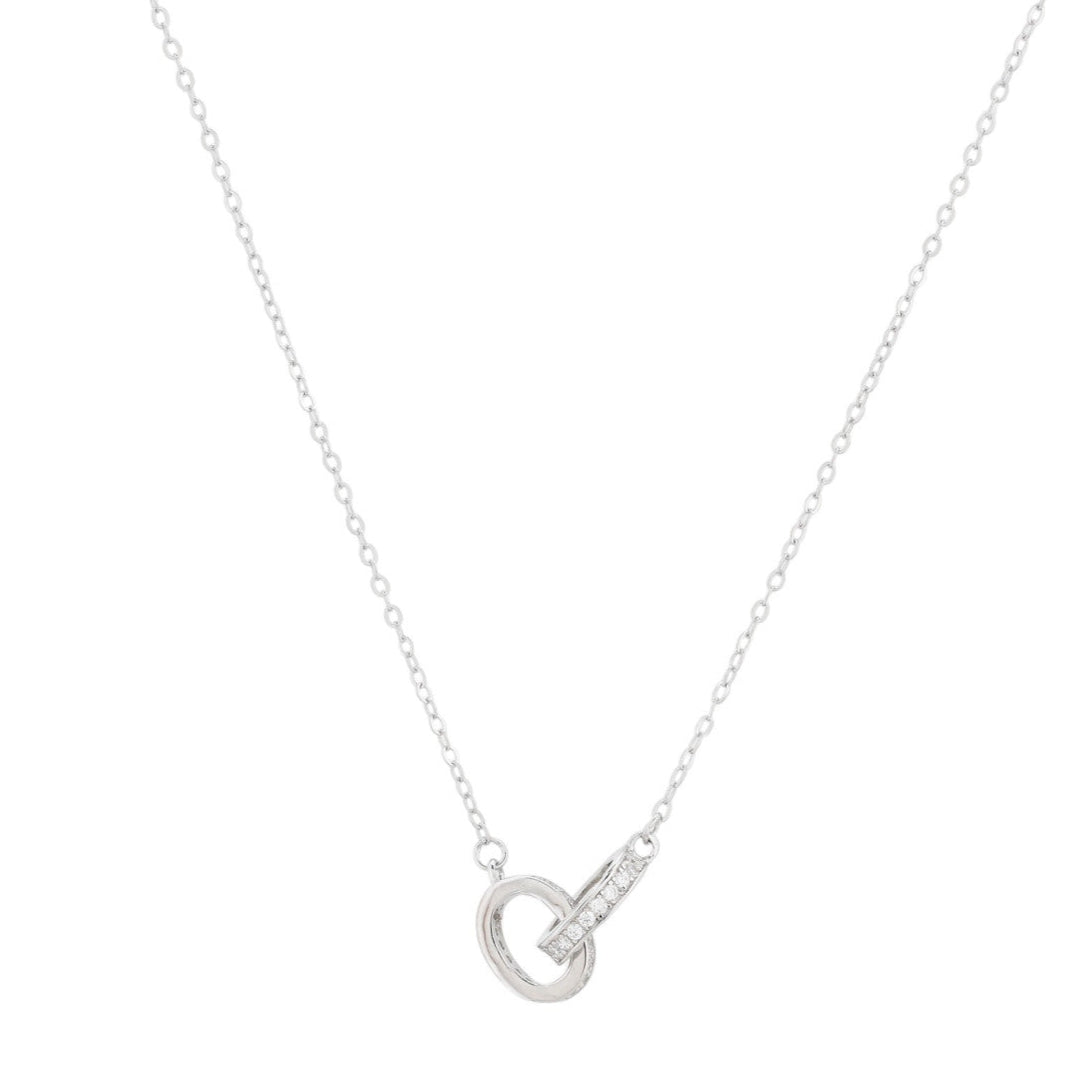 Intertwined Hoop Necklace with Zirconia