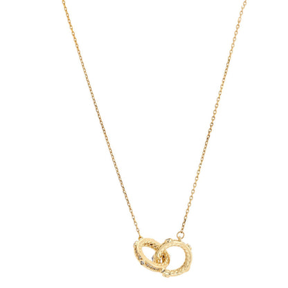 Zirconia Intertwined Hoop Necklace
