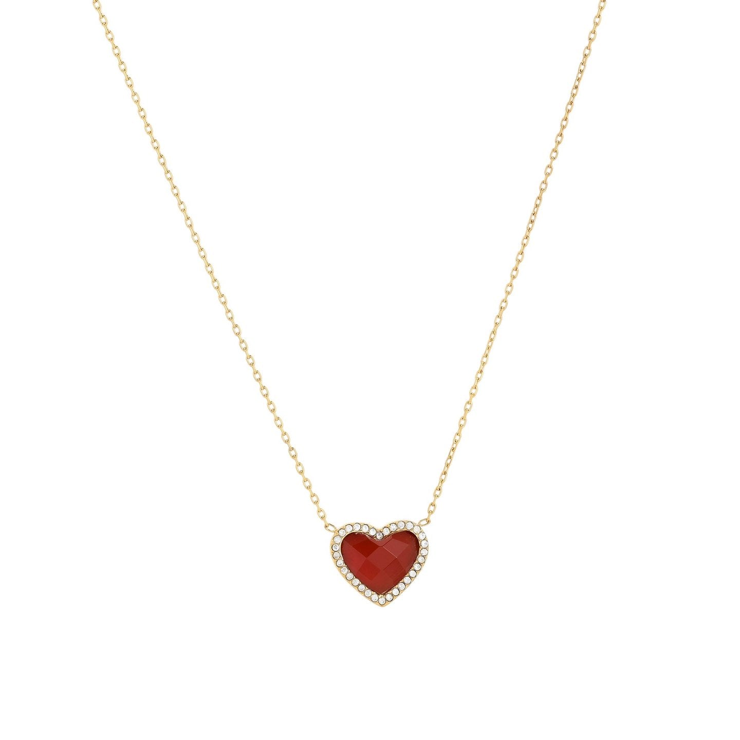 Colar Feminino em Aço Dourado com Pendente Coração