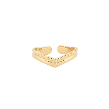 Adjustable Gold V-Shaped Stainless Steel Ring