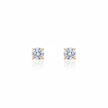 Second Hole Earring with Cubic Zirconia Stud, 4mm